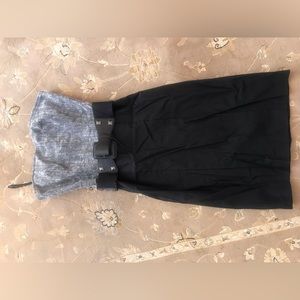 Le chateau black and grey strechy fitted dress with belt size xs